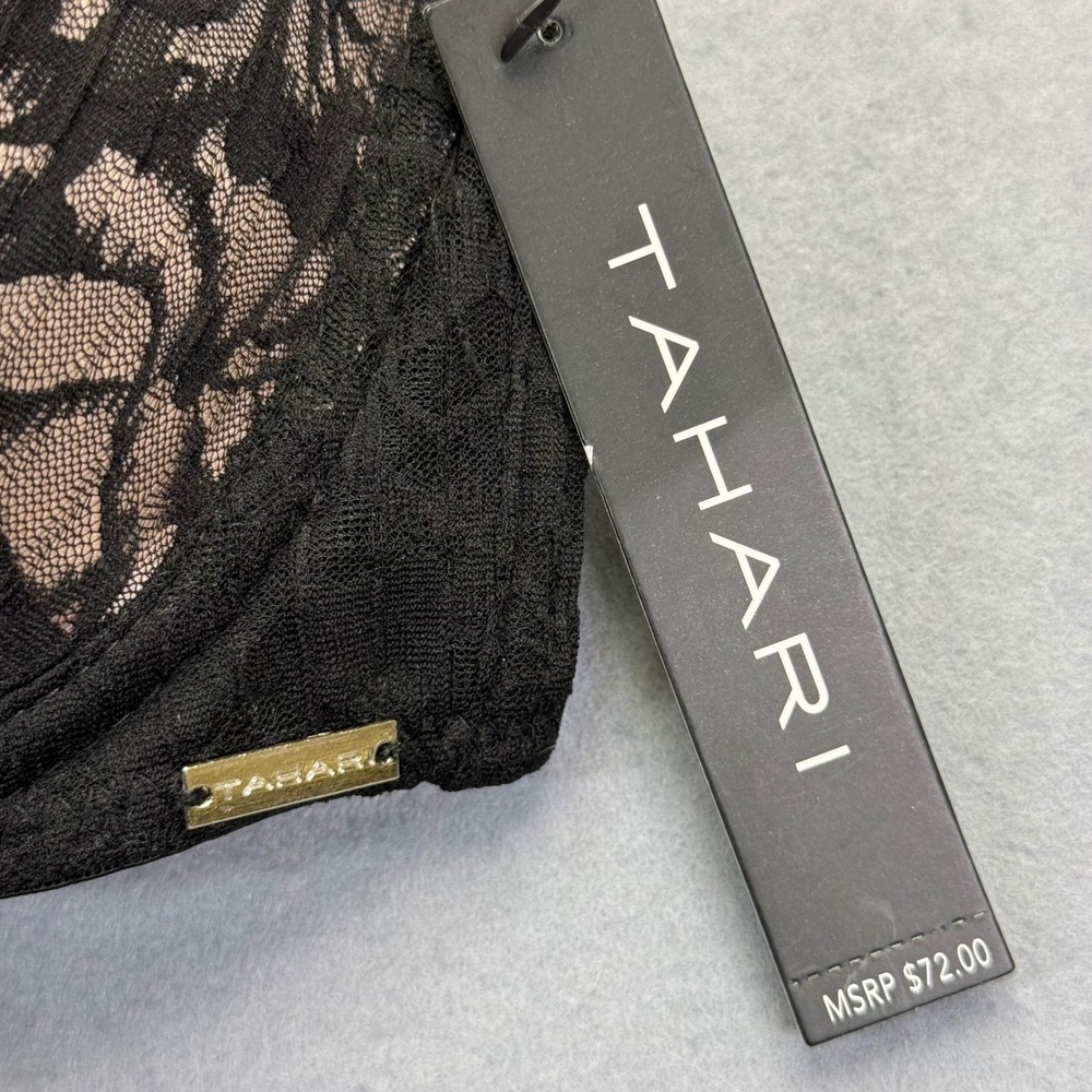 Tahari Black Floral Lace Strapless Convertible Underwire Bra 36C WP51451-002-TZC - Picture 2 of 9